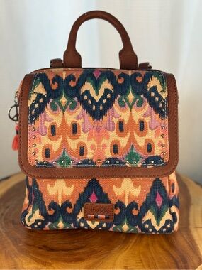 The Sak Reseda Multicolor Ikat Tapestry Convertible Mini Backpack Crossbody Bag